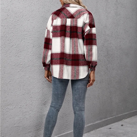 Plaid Long Sleeve Shirt Jacket - Picture 9 of 10